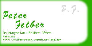 peter felber business card